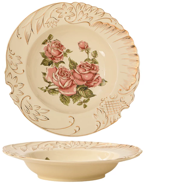 Grand Manor Antique Rose — Deep Plate — Rose