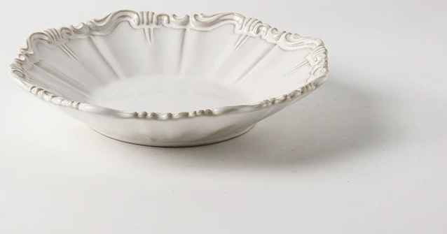 Luxe Minimalist Versailles — Soup Plate — White and Gold