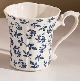 Palais Blue Floral Porcelain — Mug — All-over Floral