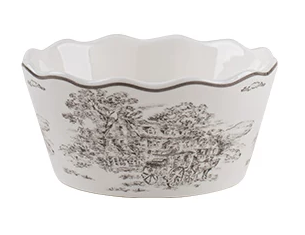 Royal Embossed Ceramic Series — Toile Rice Bowl — Toile