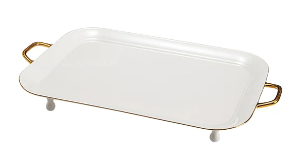 Royal High Tea Collection — Handled Tray — White